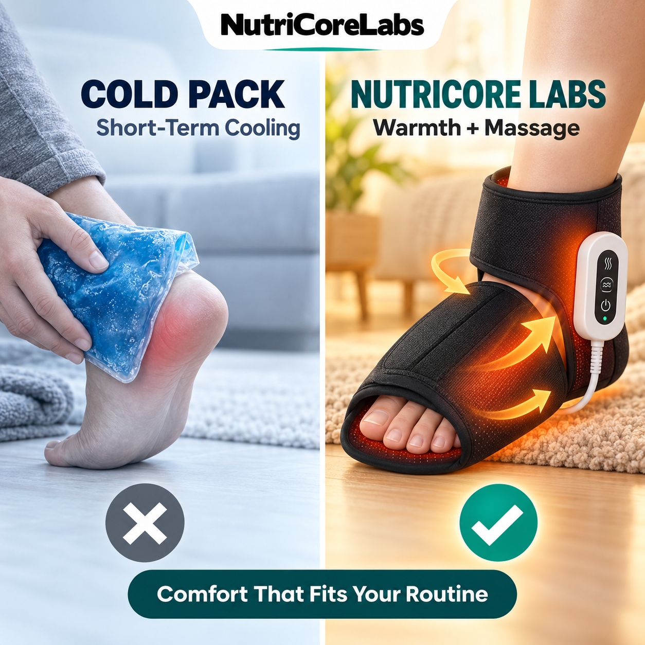 Foot & Ankle Heat Compression Massager