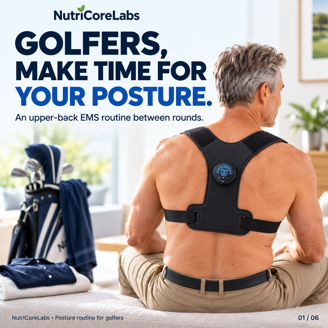 NutriCore posture routine for golfers